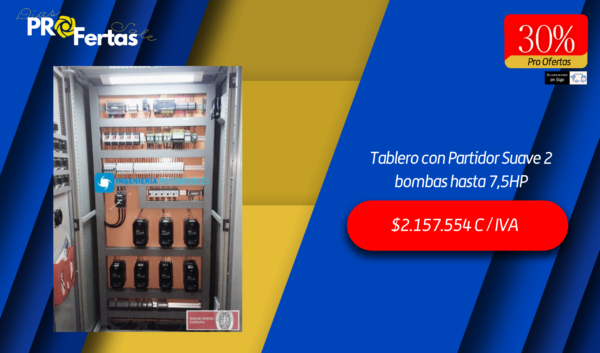 Tablero con Partidor Suave 2 bombas hasta 7,5HP OFERTA