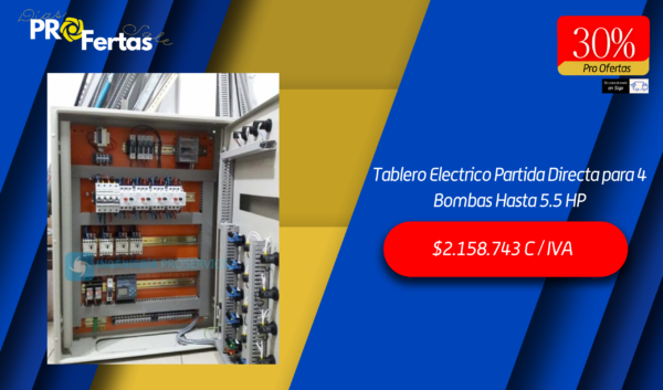 Tablero Electrico Partida Directa para 4 Bombas Hasta 5.5 HP OFERTA