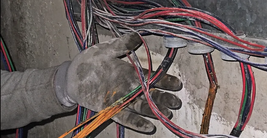 (Estado del cableado eléctrico antes de realizar el trabajo)