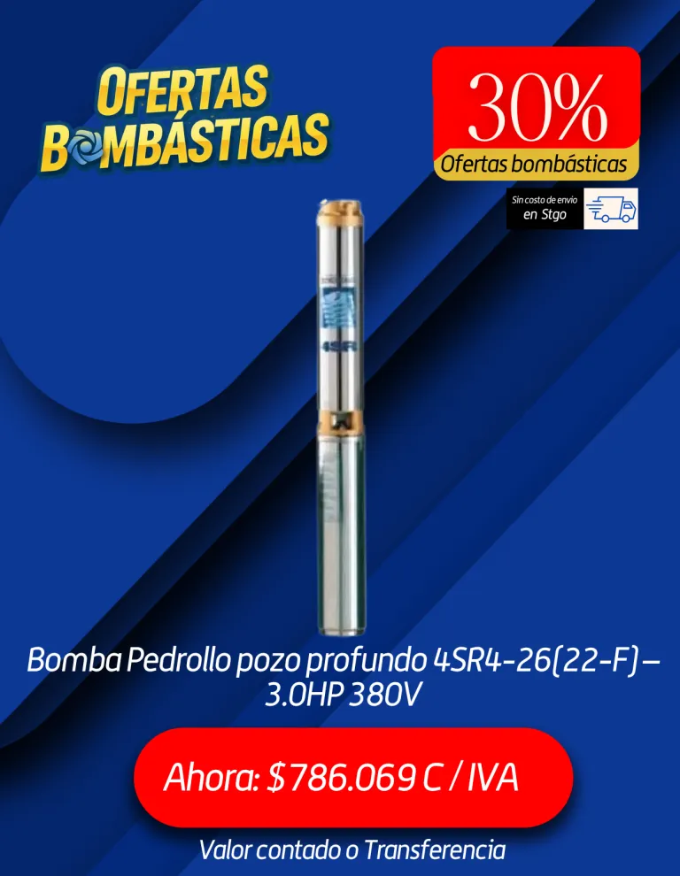 Bomba Pedrollo pozo profundo 4SR4-26(22-F) â€“ 3.0HP 380V