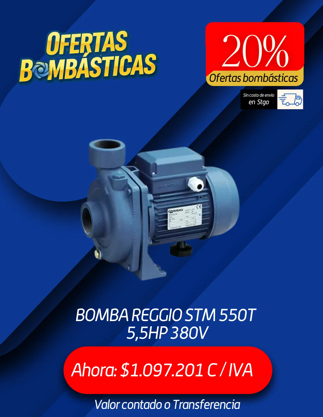 BOMBA REGGIO STM 550T 5,5HP 380V